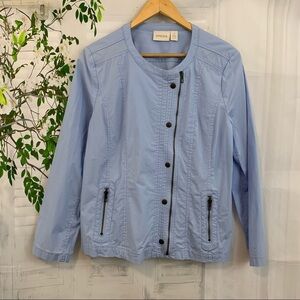 Chico’s Blue Zippered Buttoned Jacket